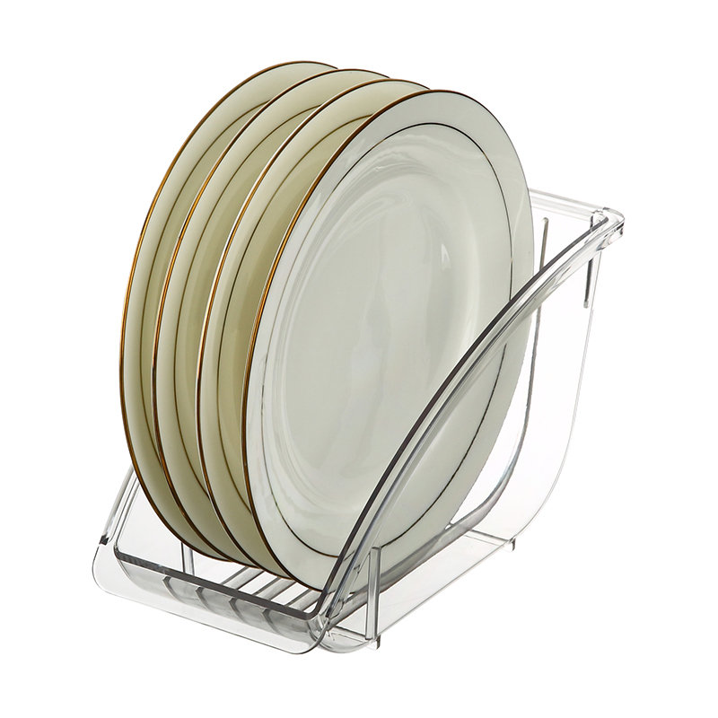 キッチンアクセサリーオーガナイザー食器用耐久性のある整頓された皿ホルダー透明キッチンディッシュラックペット用