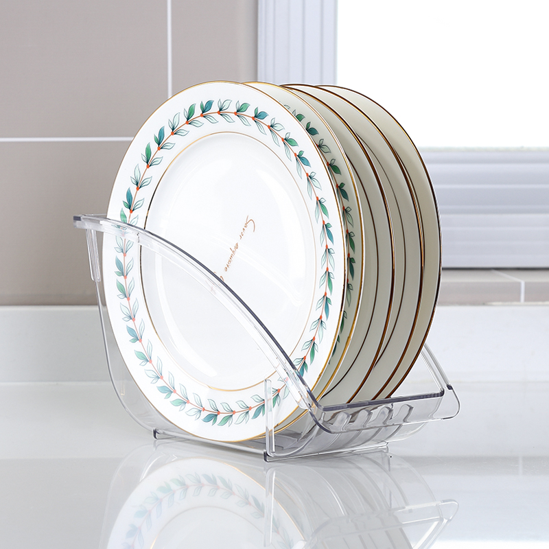 キッチンアクセサリーオーガナイザー食器用耐久性のある整頓された皿ホルダー透明キッチンディッシュラックペット用