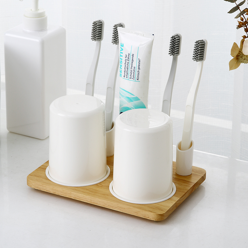 モダンでシンプルなデザインのホームバスルームオーガナイザー歯ブラシ歯磨き粉ケースプラスチックバスルームカウンタートップアクセサリーオーガナイザーセット