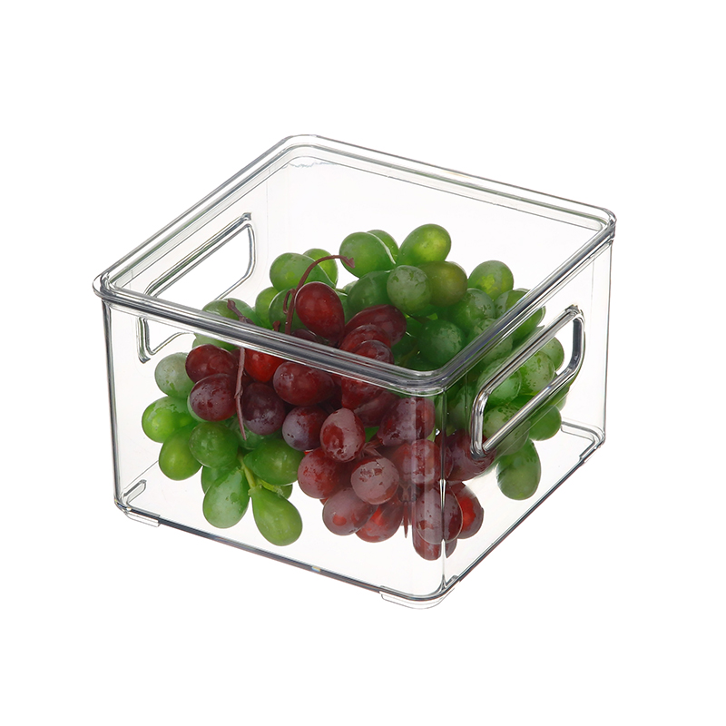 プラスチック製果物野菜収納オーガナイザー ハンドル付き透明プラスチック冷蔵庫食品保存容器